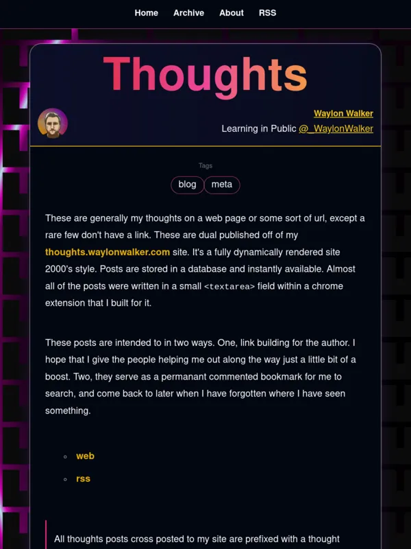 a screenshot of https://waylonwalker.com//thoughts