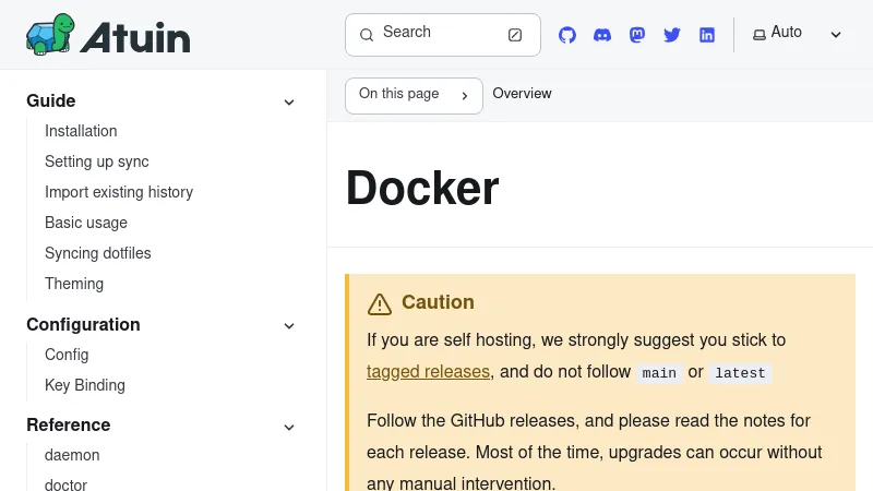 shot of post - 💭 Docker | Atuin Docs