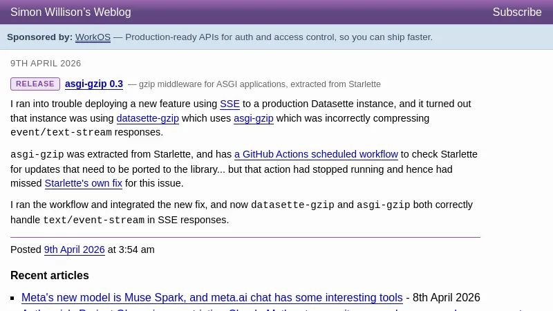 asgi-gzip 0.3 - Simon Willison
