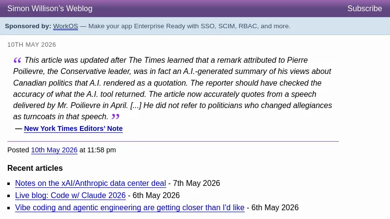 Quoting New York Times Editors’ Note - Simon Willison