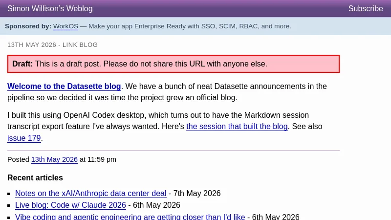Welcome to the Datasette blog - Simon Willison