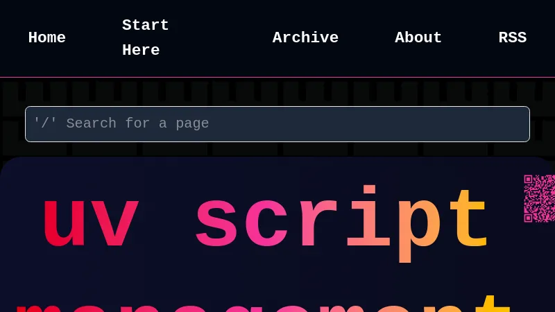 shot of post - 💭 uv script management
